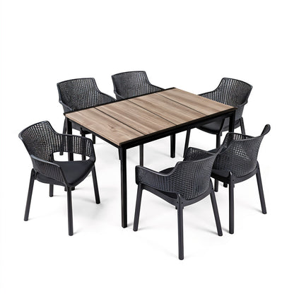 Set mobilier de grădină Romen 6+1 frasin-grafit