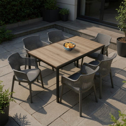 Set mobilier de grădină Romen 6+1 frasin-grafit