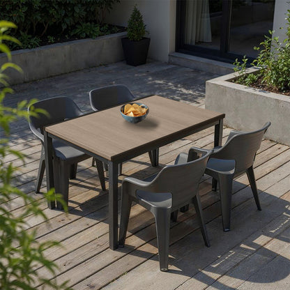 Set mobilier de grădină Ravello 4+1, negru frasin