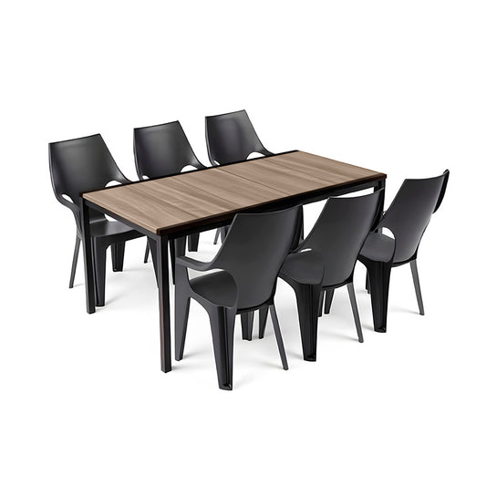 Set mobilier de grădină Parker Large 6+1, frasin-grafit