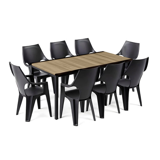 Set mobilier de grădină Parker Large 8+1, frasin-grafit