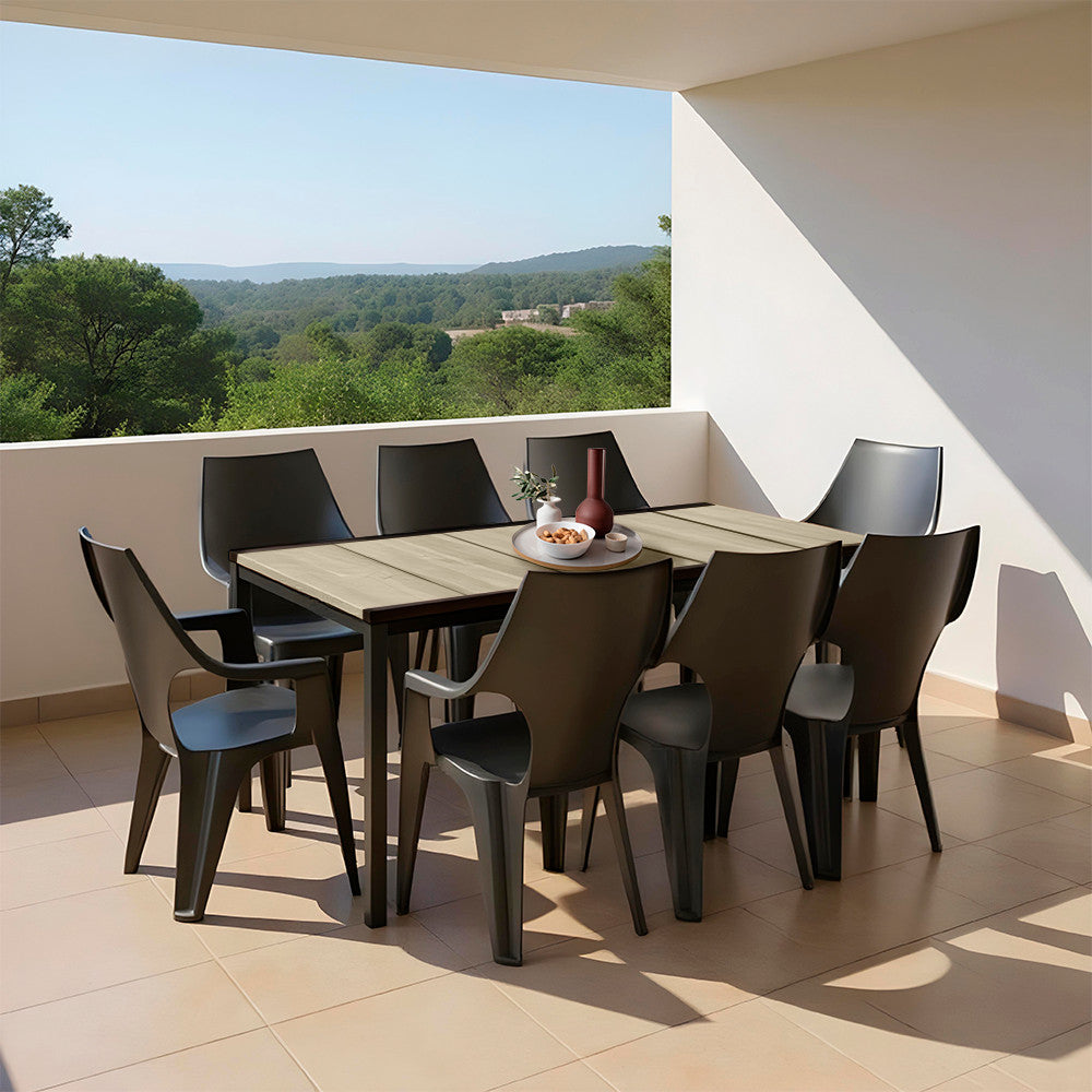 Set mobilier de grădină Parker Large 8+1, frasin-grafit