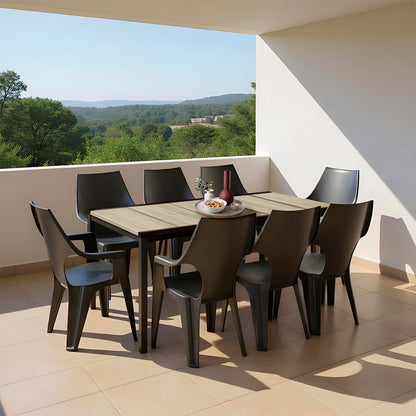 Set mobilier de grădină Parker Large 8+1, frasin-grafit