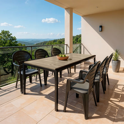 Set mobilier de grădină Lagos Large 6+1 frasin-grafit