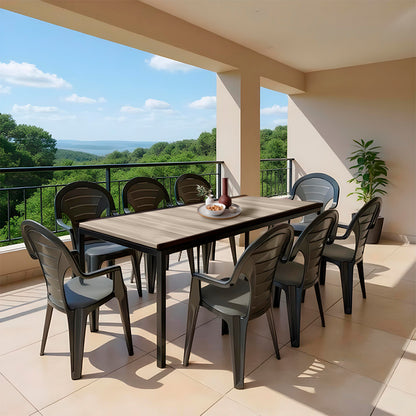 Set mobilier de grădină Lagos Large 8+1 frasin-grafit