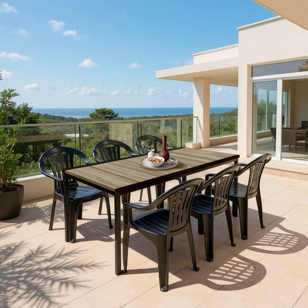 Set mobilier de grădină Rowen Large 6+1, frasin-grafit