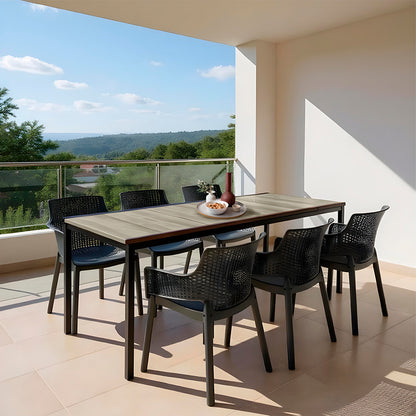Set mobilier de grădină Romen Large 6+1 frasin-grafit