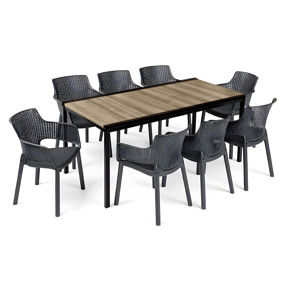 Set mobilier de grădină Romen Large 8+1 frasin-grafit