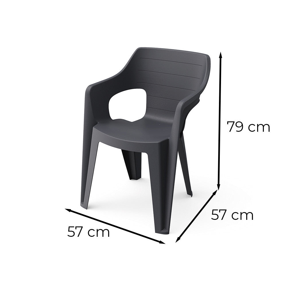 Set mobilier de grădină Ravello Large 6+1, negru frasin