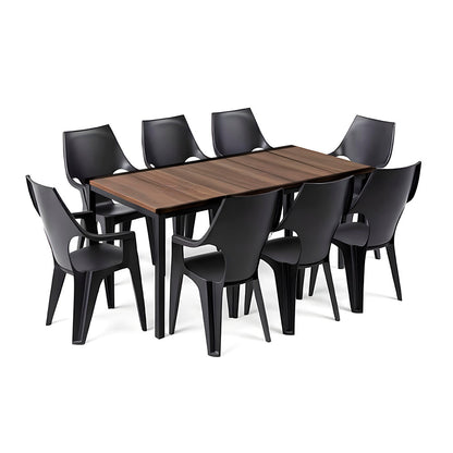 Set mobilier de grădină Parker Large 8+1, nuc-grafit