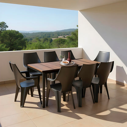 Set mobilier de grădină Parker Large 8+1, nuc-grafit