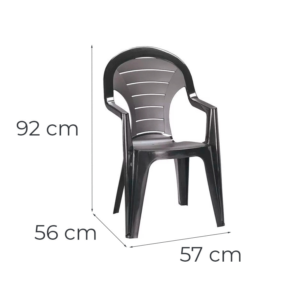 Set mobilier de grădină Lagos Large 6+1 nuc-grafit