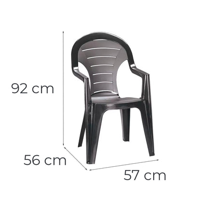 Set mobilier de grădină Lagos Large 6+1 nuc-grafit