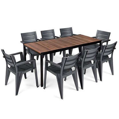 Set mobilier de grădină Amari Large 8+1 nuc-grafit