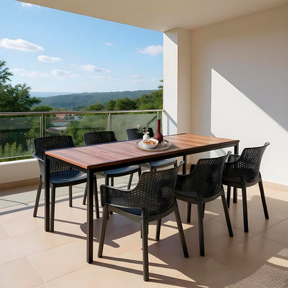 Set mobilier de grădină Romen Large 6+1 nuc-grafit