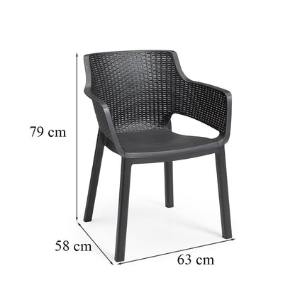 Set mobilier de grădină Romen Large 6+1 nuc-grafit