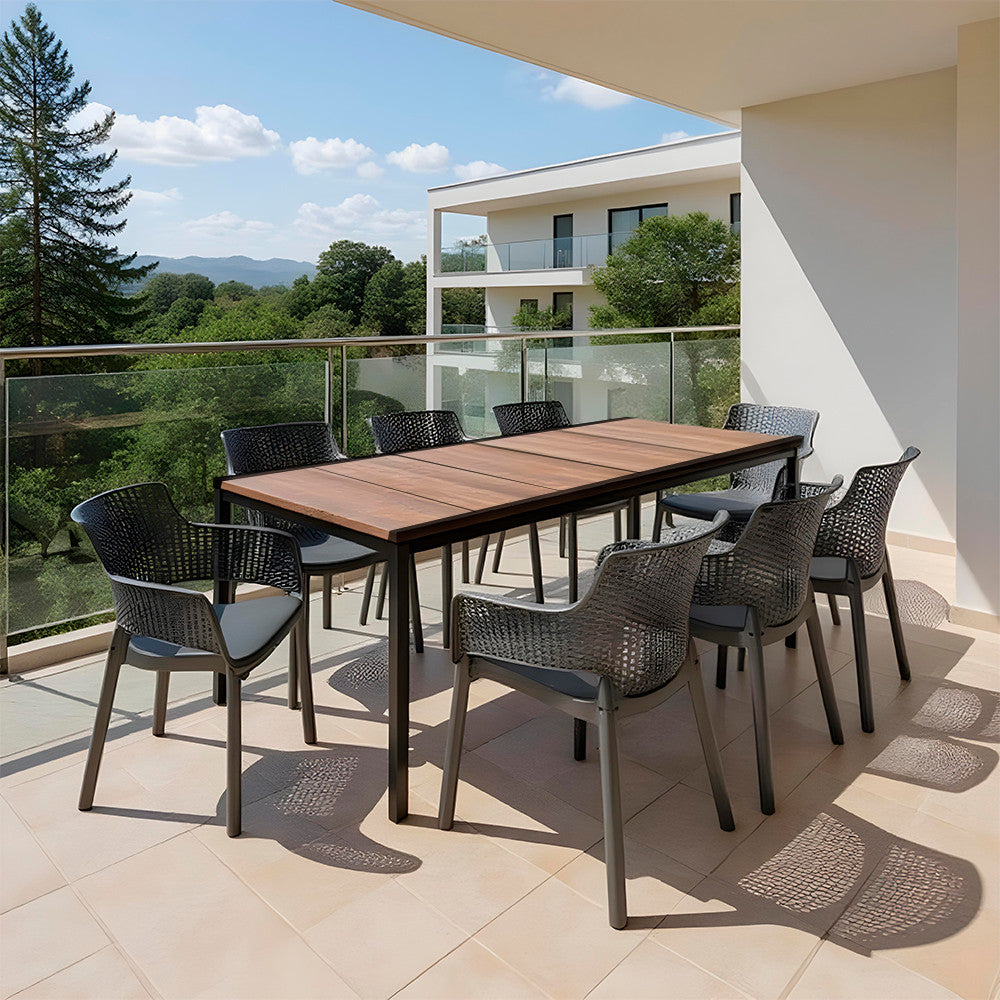 Set mobilier de grădină Romen Large 8+1 nuc-grafit