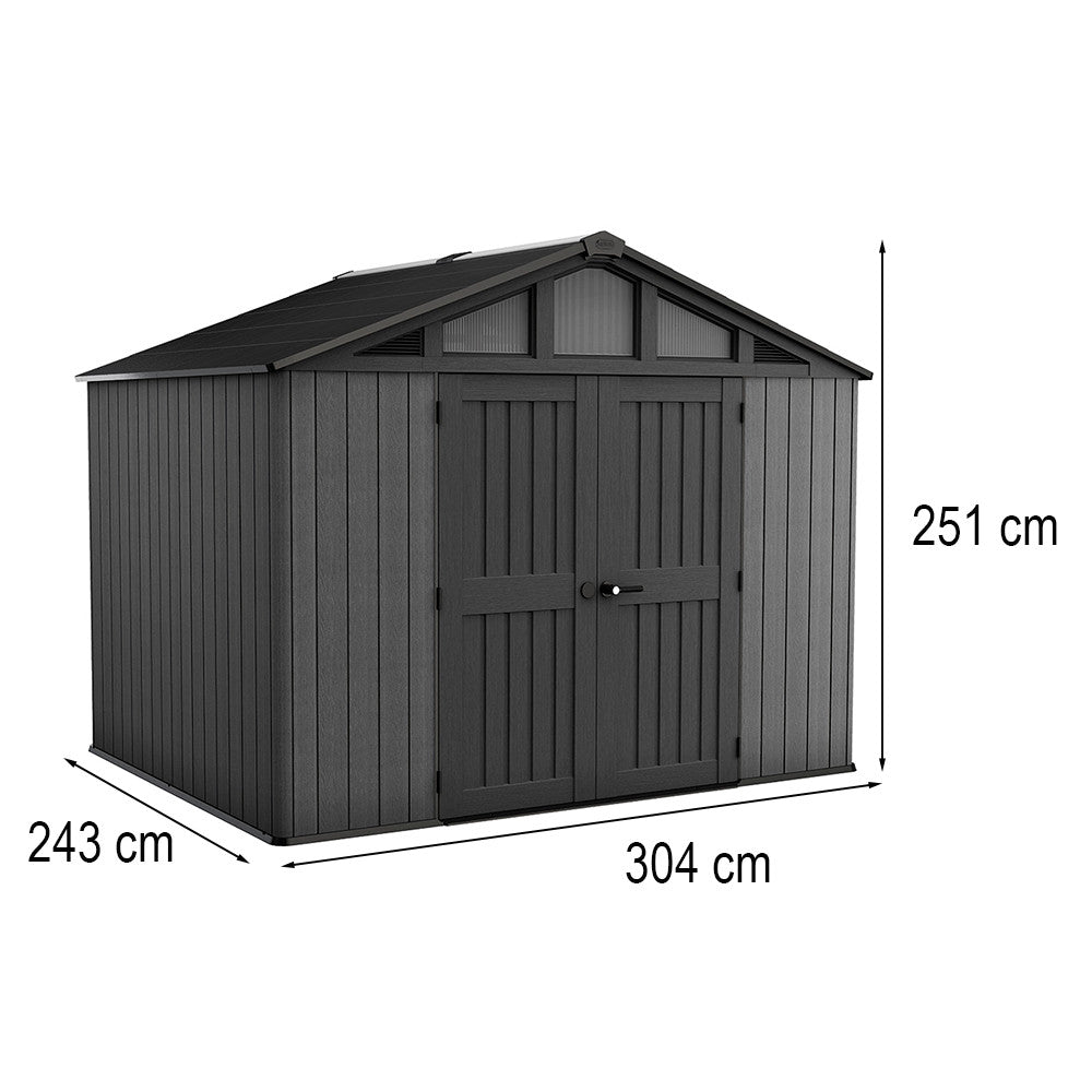 Căsuță de grădină din plastic Stronghold 10x8 gri