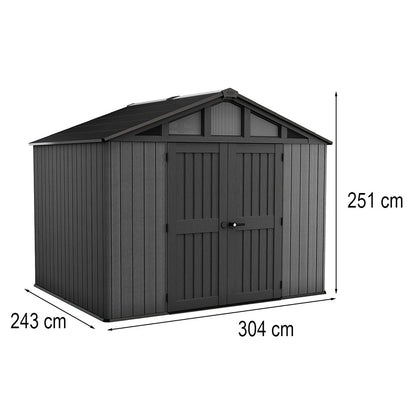 Căsuță de grădină din plastic Stronghold 10x8 gri