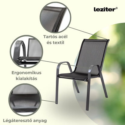 Scaun de grădină Como, negru