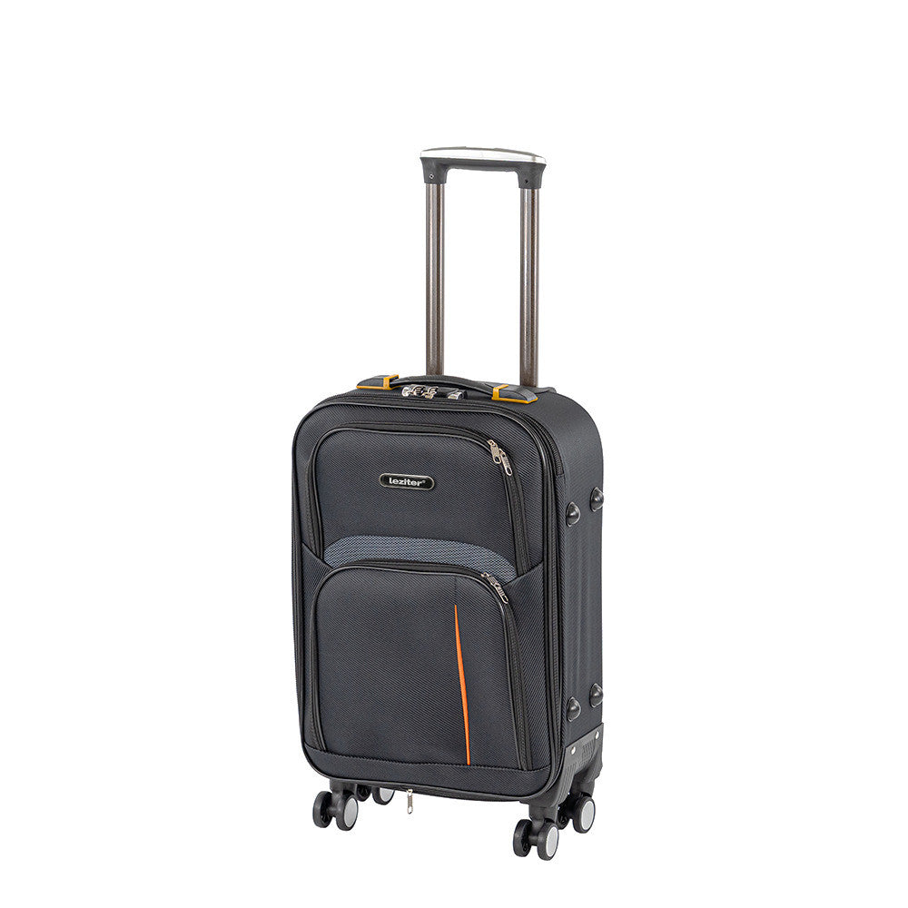Valiză de cabină ușoară TravelLux cu roți moi detașabile 55x40x20 cm neagră