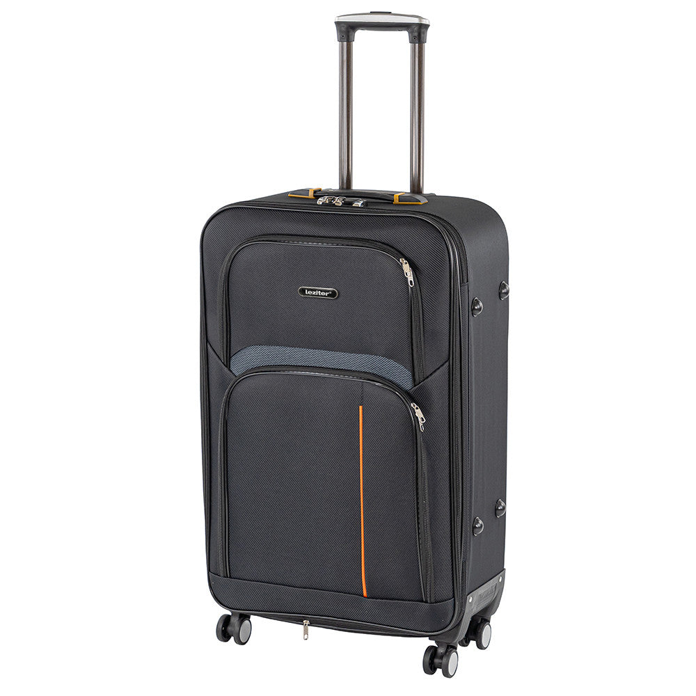 Valiză mare TravelLux ușoară, moale, 76x50x29 cm, neagră