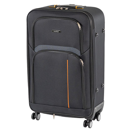 Valiză mare TravelLux ușoară, moale, 76x50x29 cm, neagră
