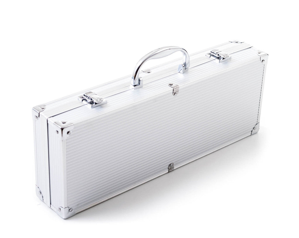 Set de scule pentru grătar G21, 5 bucăți, cutie de aluminiu