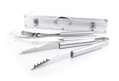Set de scule pentru grătar G21, 17 bucăți, cutie de aluminiu