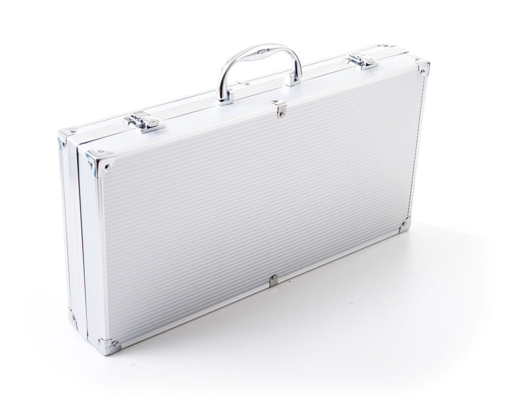 Set de scule pentru grătar G21, 17 bucăți, cutie de aluminiu