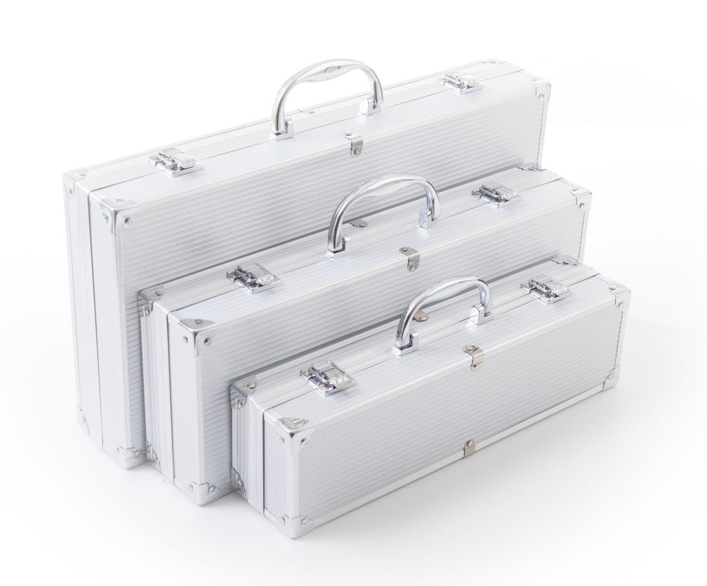 Set de scule pentru grătar G21, 17 bucăți, cutie de aluminiu