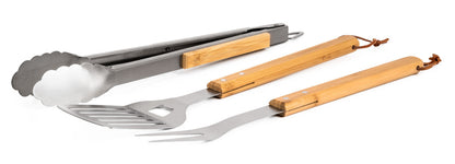 Set de ustensile pentru grătar G21, 3 piese, cu mâner din lemn