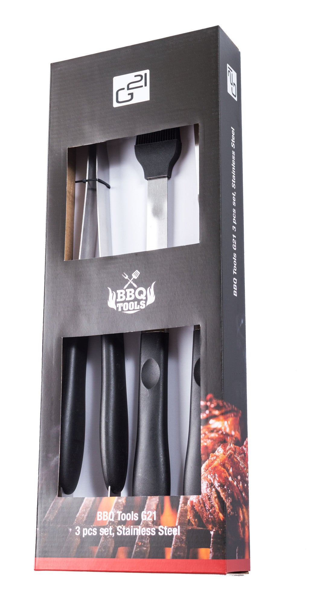 Set de 3 scule pentru grătar G21, oțel inoxidabil