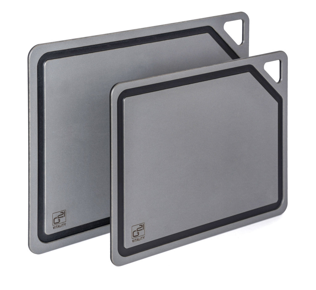 Tocător G21 EcoCut din celuloză naturală - set de 2, culoare grafit