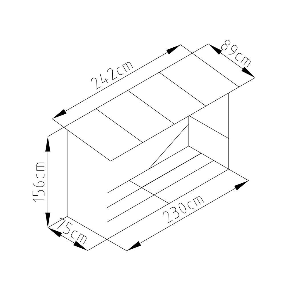 G21 WOH 335 cutie de depozitare pentru lemne de foc - 242 x 89 cm, maro