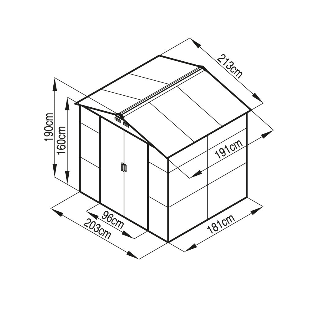 G21 GAH 407 cutie de depozitare pentru grădină 213 x 191 cm, gri