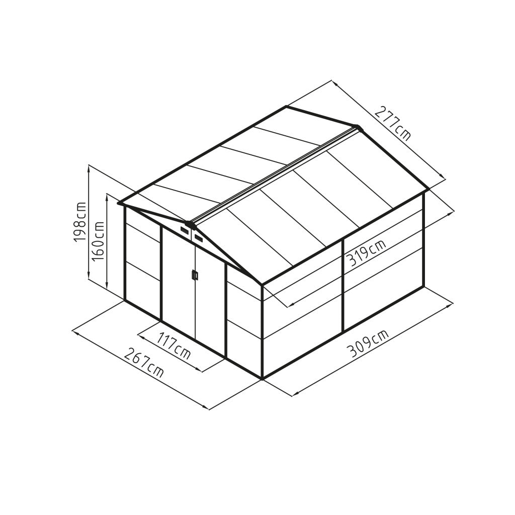 G21 GAH 884 cutie de depozitare pentru grădină - 277 x 319 cm, gri