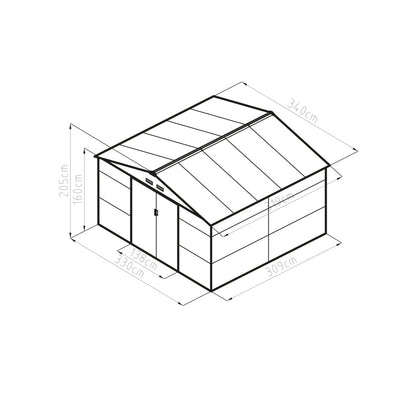 G21 GAH 1085 cutie de depozitare pentru grădină 340 x 319 cm, maro