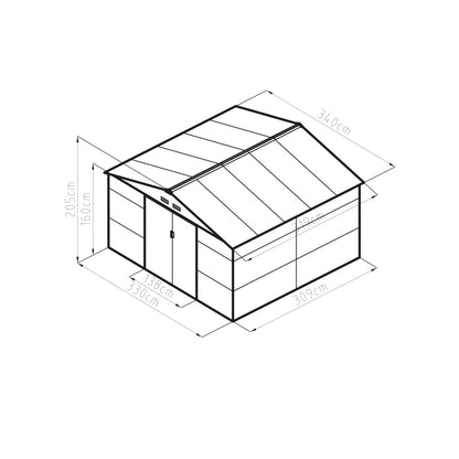 G21 GAH 1085 cutie de depozitare pentru grădină - 340 x 319 cm, verde