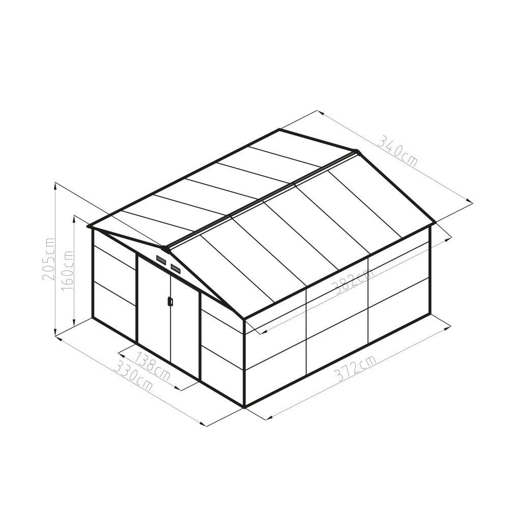 G21 GAH 1300 cutie de depozitare pentru grădină 340 x 382 cm, maro