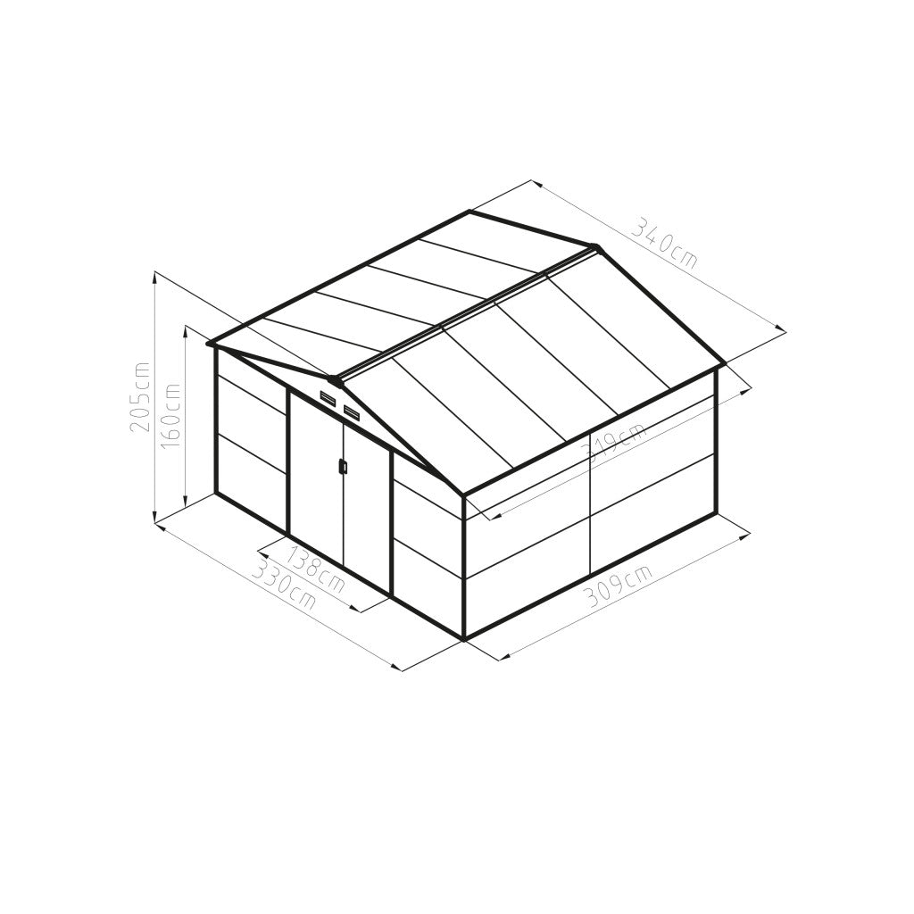 G21 GAH 1085 cutie de depozitare pentru grădină 340 x 319 cm, antracit