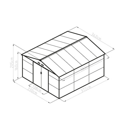 G21 GAH 1300 cutie de depozitare pentru grădină 340 x 382 cm, antracit