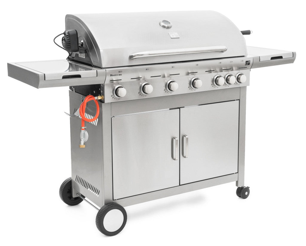 Grătar pe gaz G21 Mexico BBQ Premium line, 7 arzătoare + reductor de presiune gratuit