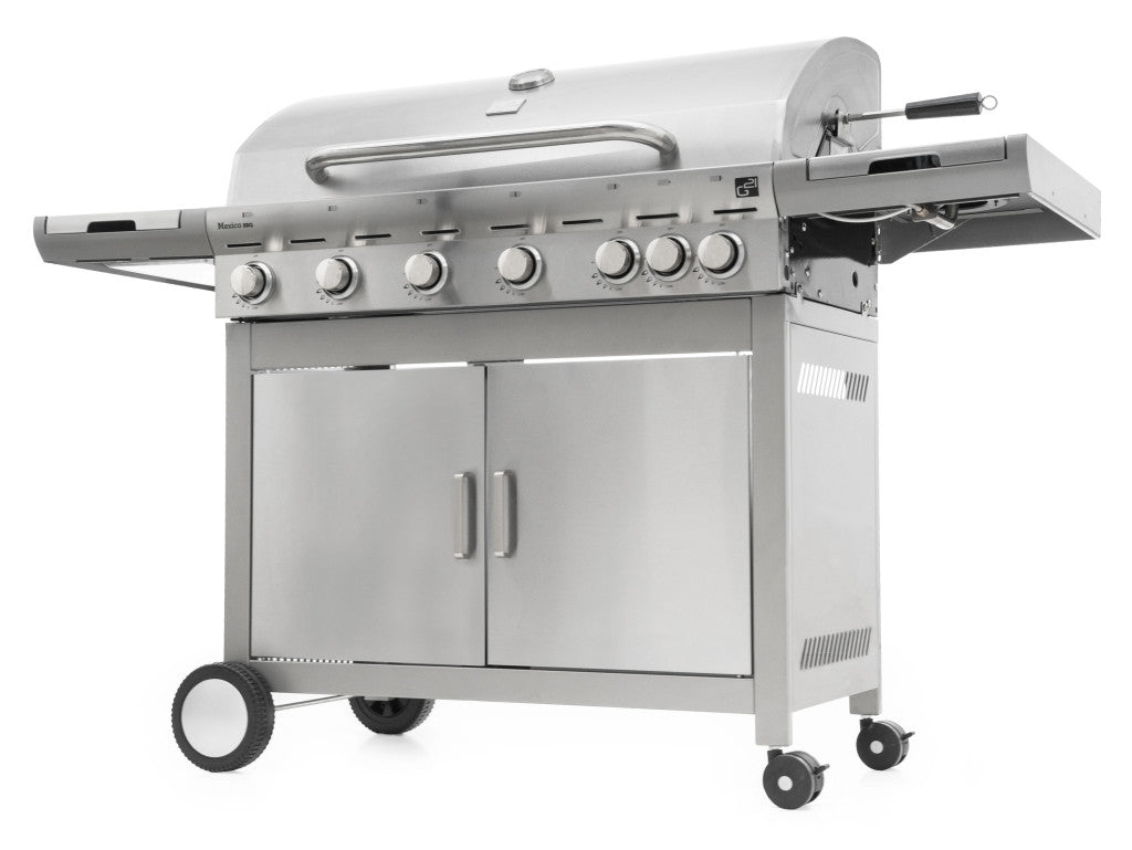 Grătar pe gaz G21 Mexico BBQ Premium line, 7 arzătoare + reductor de presiune gratuit