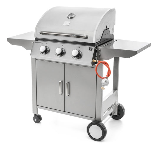 Grătar pe gaz G21 Oklahoma BBQ Premium line, 3 arzătoare + reductor de presiune gratuit