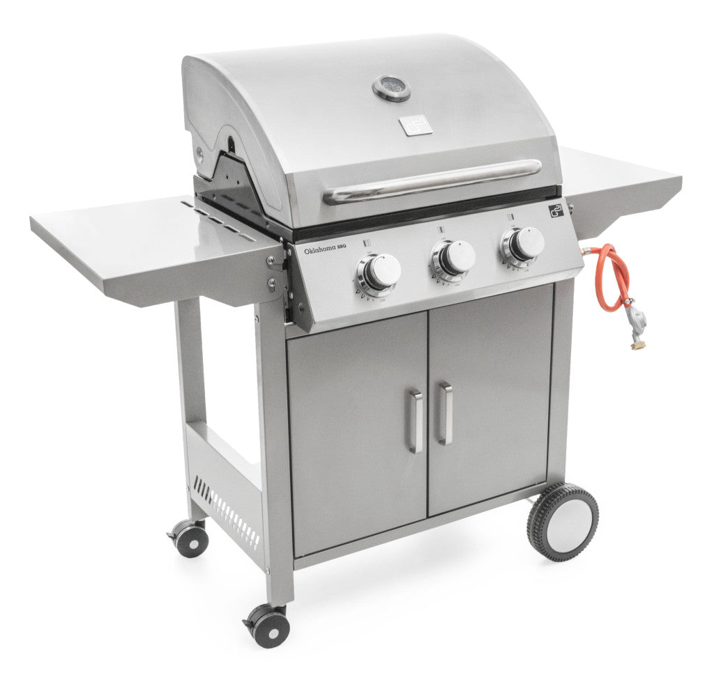 Grătar pe gaz G21 Oklahoma BBQ Premium line, 3 arzătoare + reductor de presiune gratuit