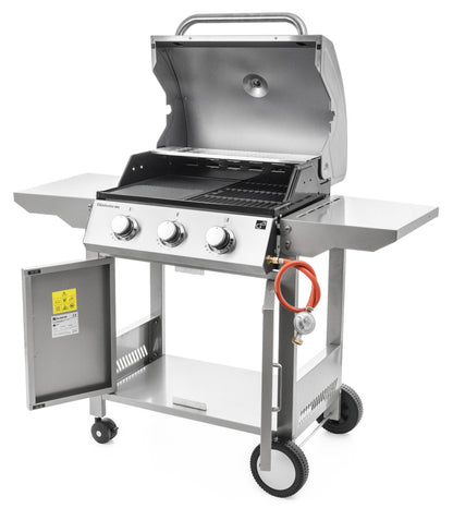 Grătar pe gaz G21 Oklahoma BBQ Premium line, 3 arzătoare + reductor de presiune gratuit