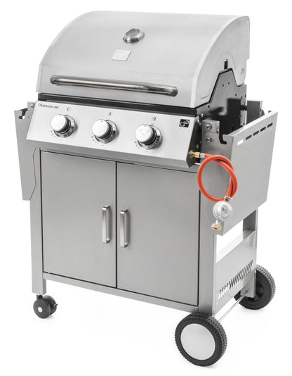 Grătar pe gaz G21 Oklahoma BBQ Premium line, 3 arzătoare + reductor de presiune gratuit