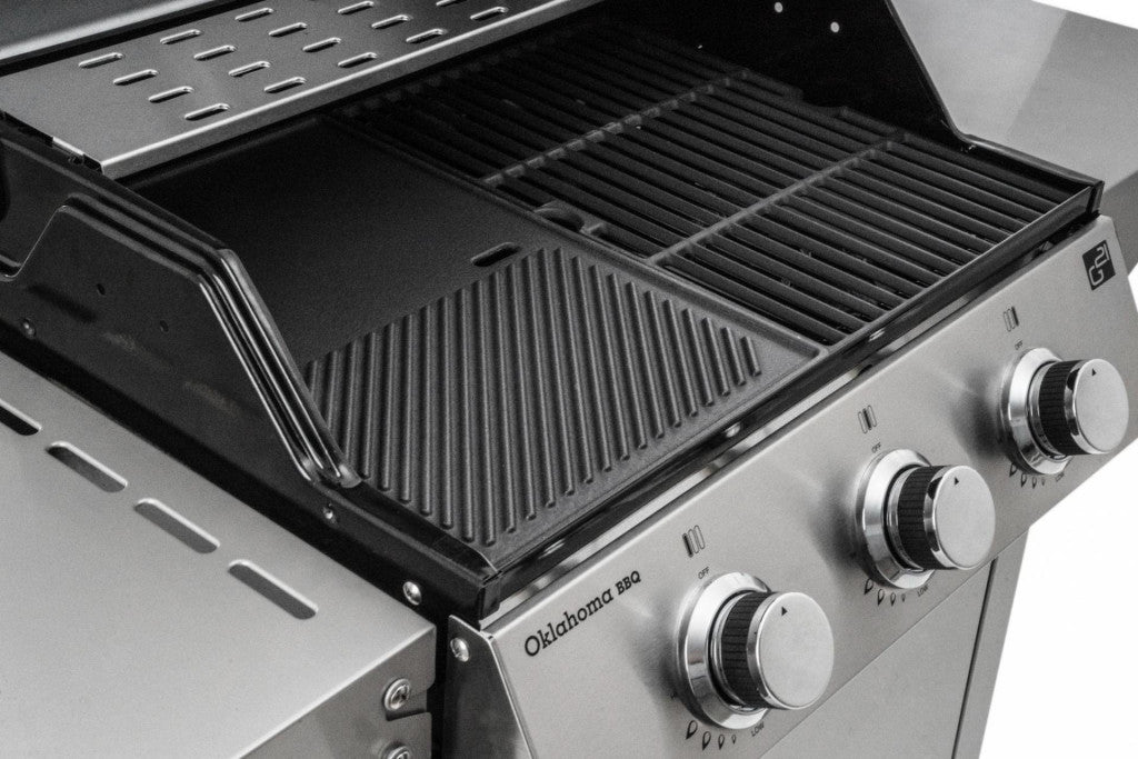Grătar pe gaz G21 Oklahoma BBQ Premium line, 3 arzătoare + reductor de presiune gratuit