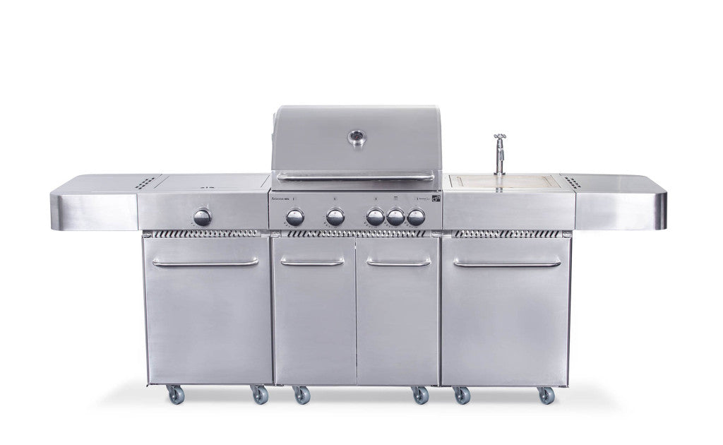 Grătar pe gaz G21 Arizona, BBQ Premium Line bucătărie 6 arzătoare + reductor de presiune gratuit